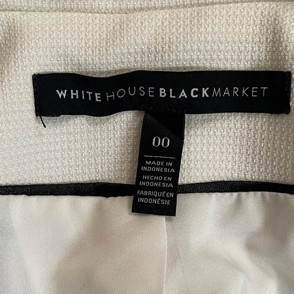 WHBM One Button No Collar 3/4 Sleeve Blazer in Cream Bone Off-White - Picture 11 of 12